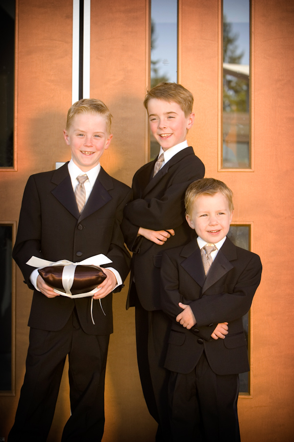 ring bearers group photo-real wedding photo by Seattle photographer J. Garner